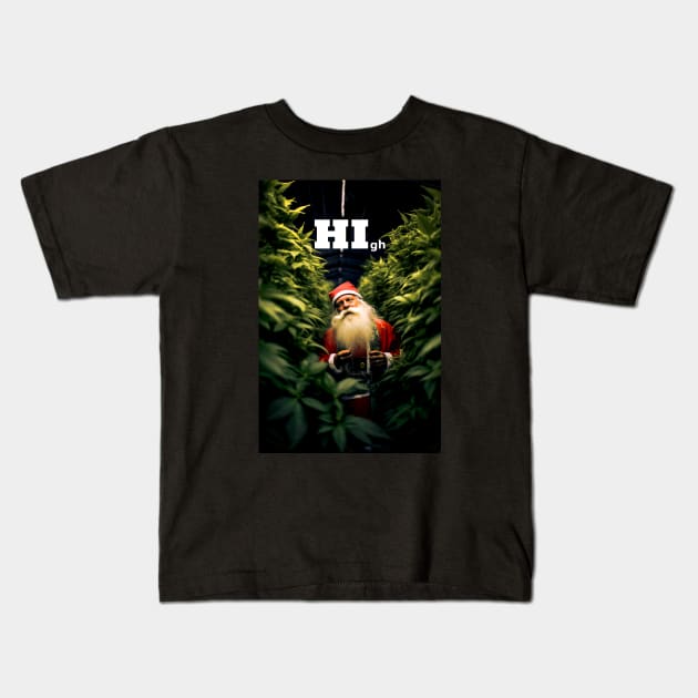 Santa Clause says HI Kids T-Shirt by Butterfly Venom